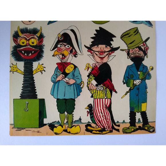 Vintage Print Original Game Cube Artwork France 8 Different Wizard Creature 1920 - Picture 6 of 12